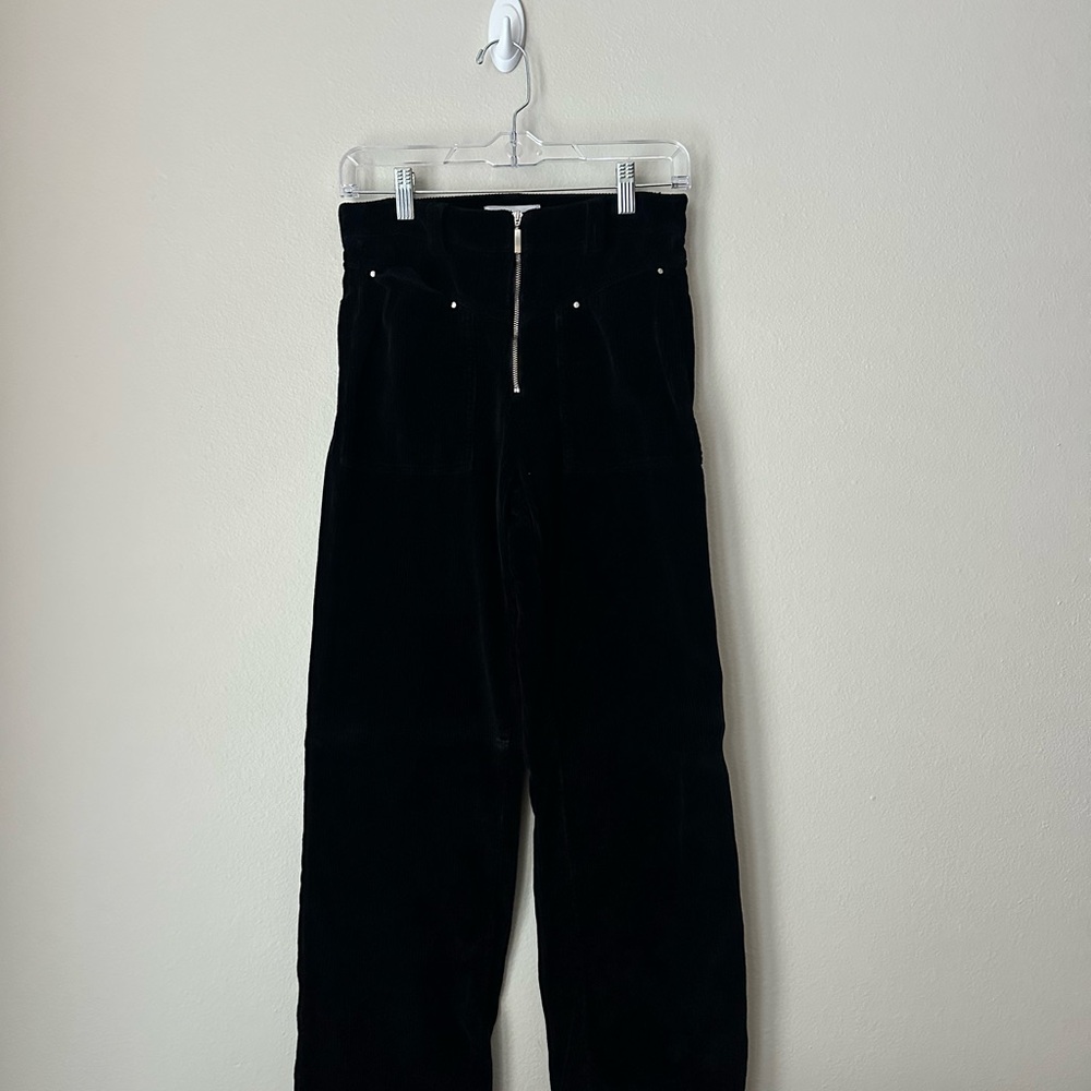 ba&sh Black High-Waisted Corduroy Pants XS